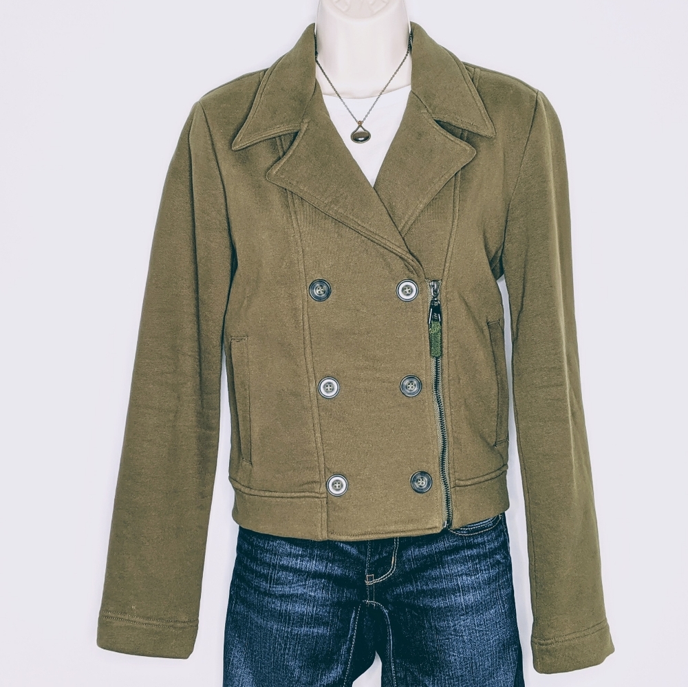 Ark &‎ co short waisted army green pea coat